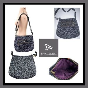 Sold Out Travelon Anti-Theft RFID Protection Black/Gray 🐆 Print Crossbody